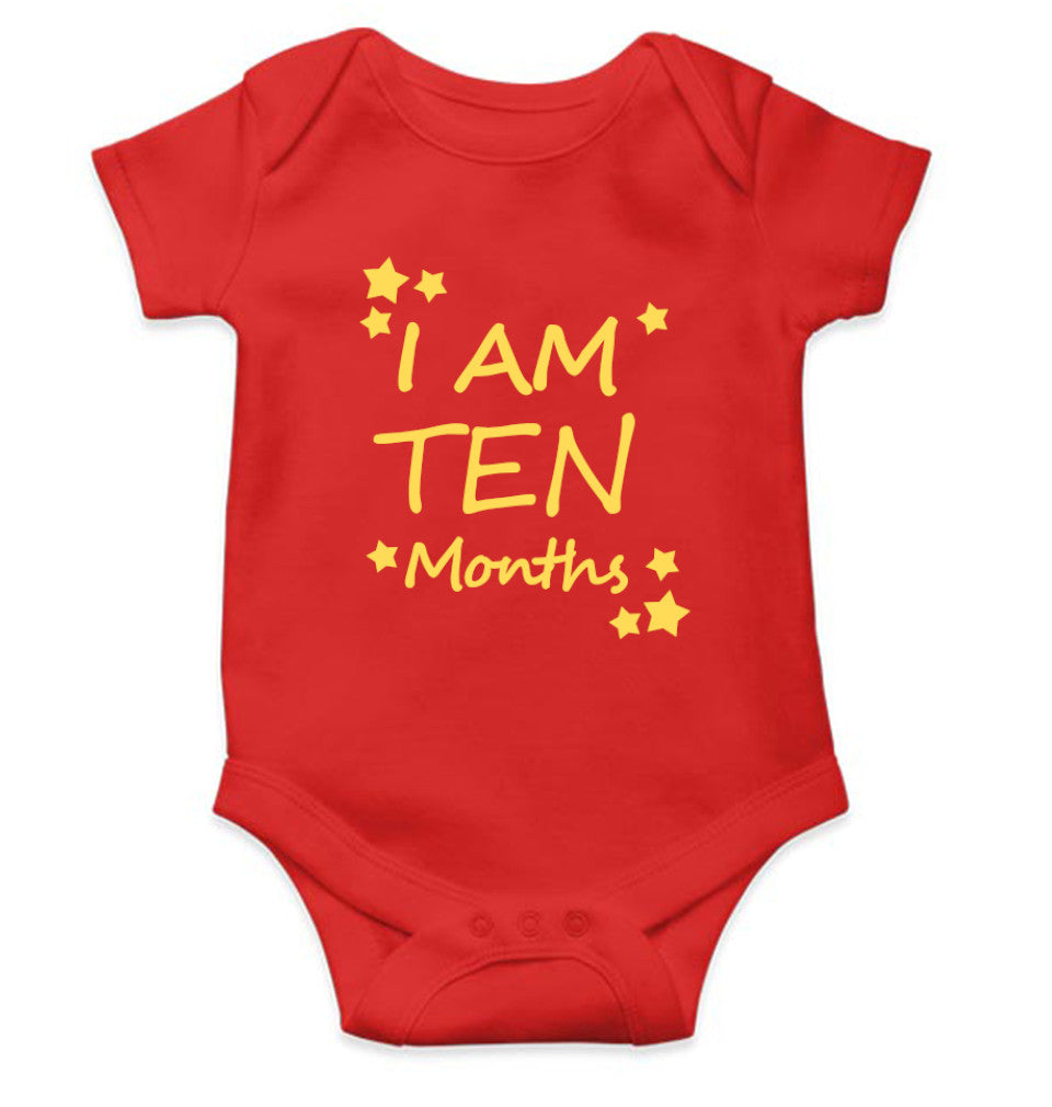 I Am Ten Months Rompers for Baby Girl- FunkyTeesClub