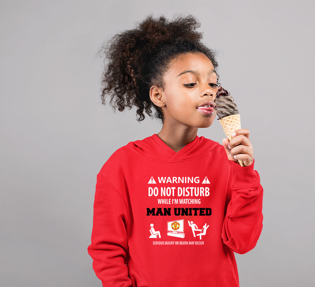 Warning Man United Girl Hoodies-FunkyTeesClub