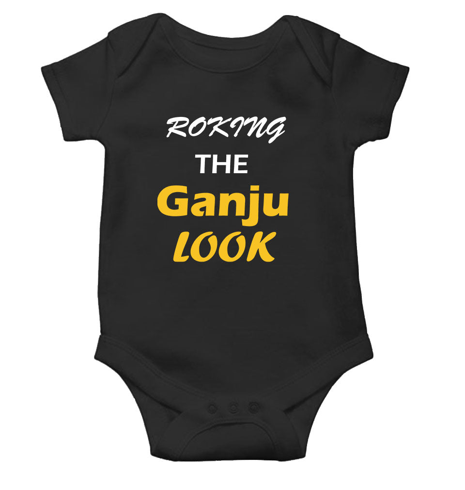 Rockin The Ganja Look Black Rompers for Baby Girl - FunkyTeesClub