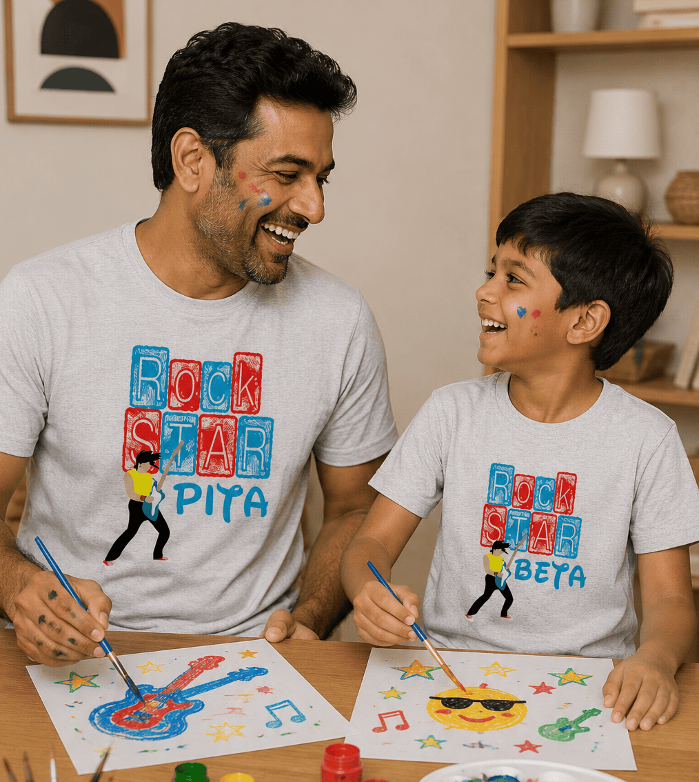 Rockstar Pita Rockstar Beta Father and Son Matching T-Shirt- FunkyTeesClub
