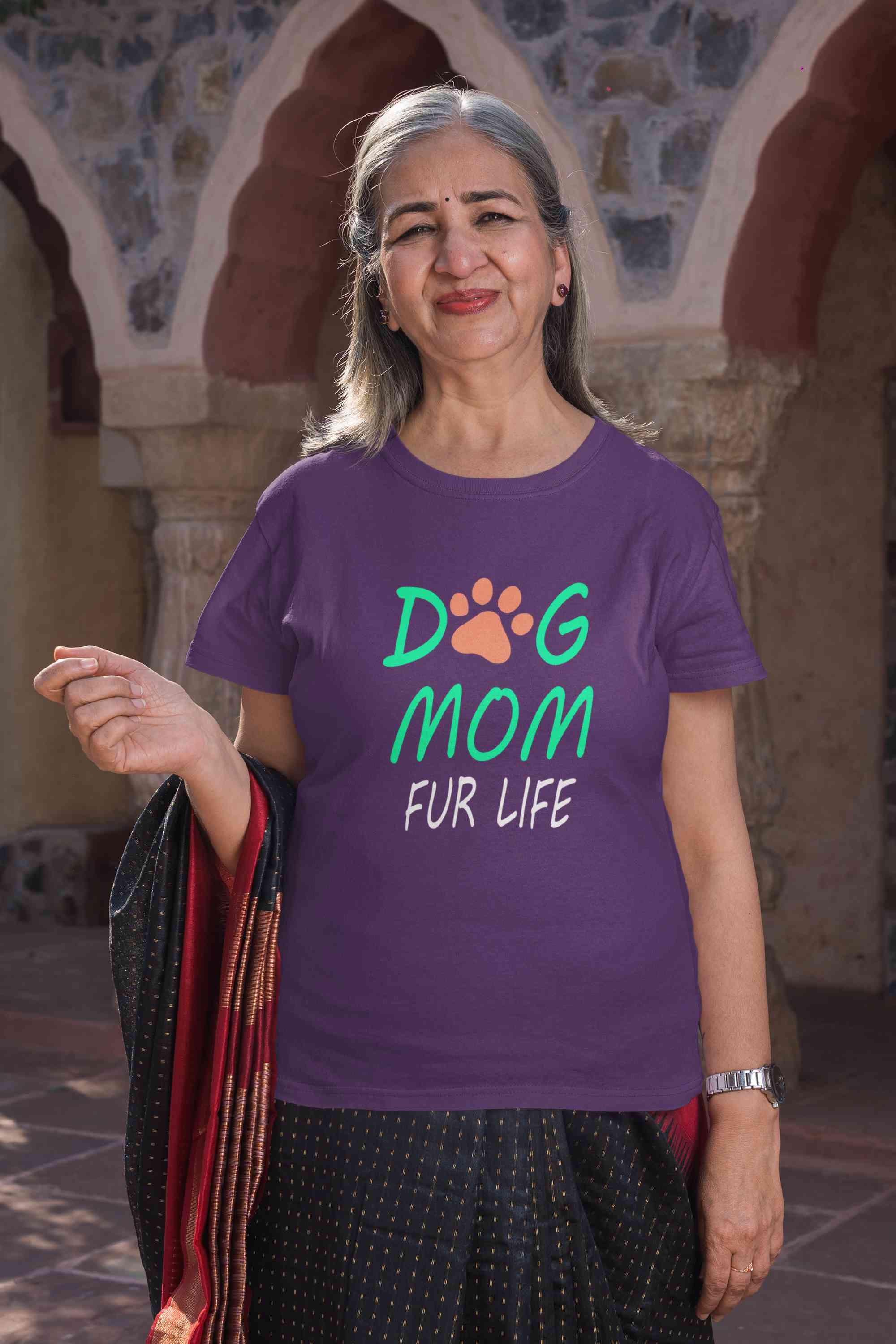 Dog Mom Women Half Sleeves T-shirt- FunkyTeesClub