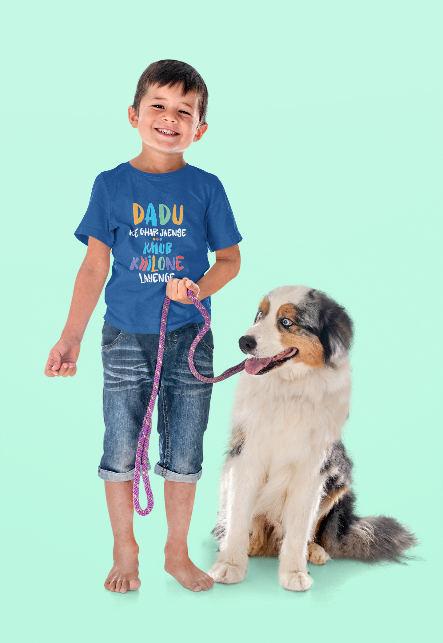 Dadu Ke Ghar Jayege Half Sleeves T-Shirt for Boy-FunkyTeesClub
