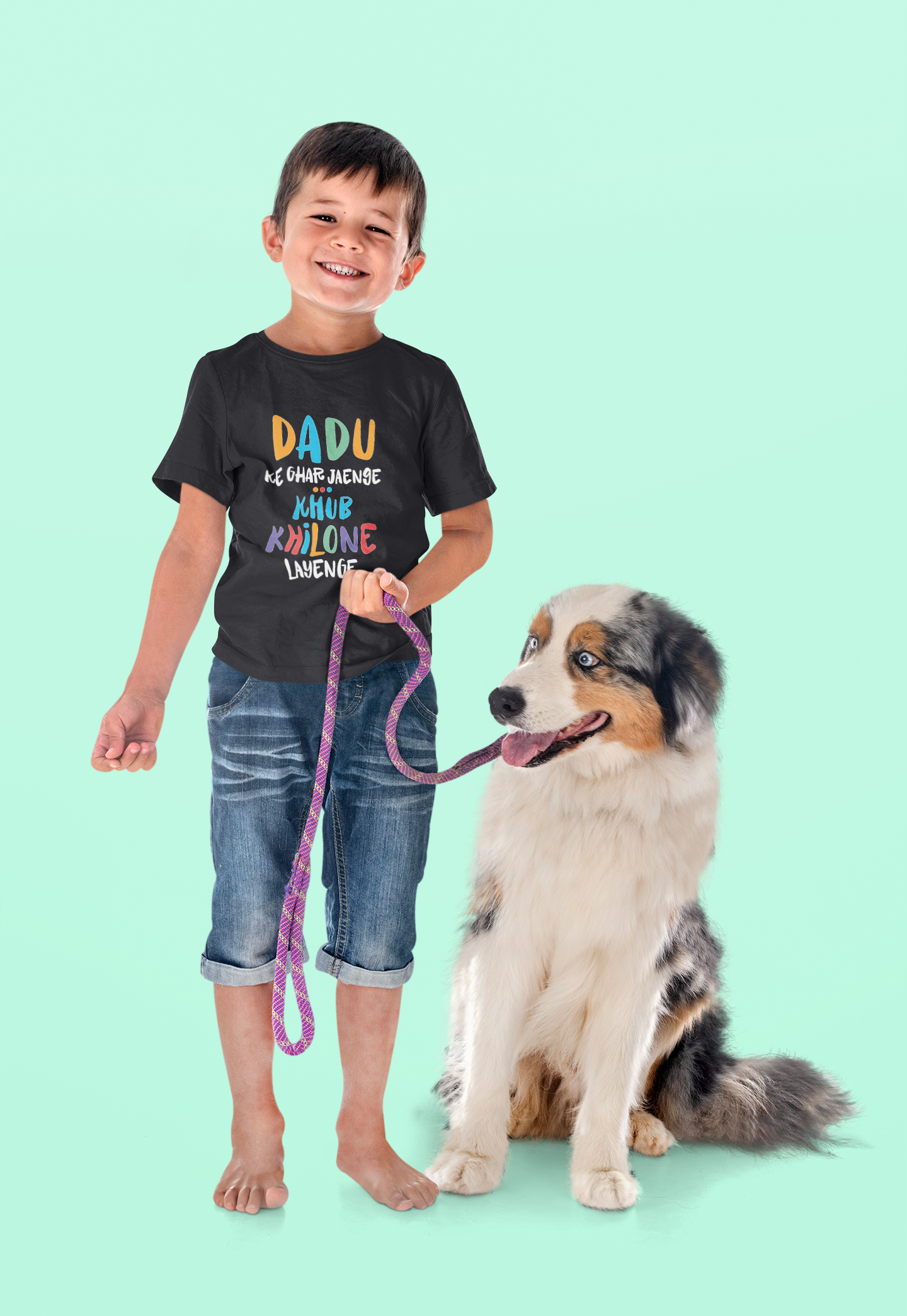 Dadu Ke Ghar Jayege Half Sleeves T-Shirt for Boy-FunkyTeesClub