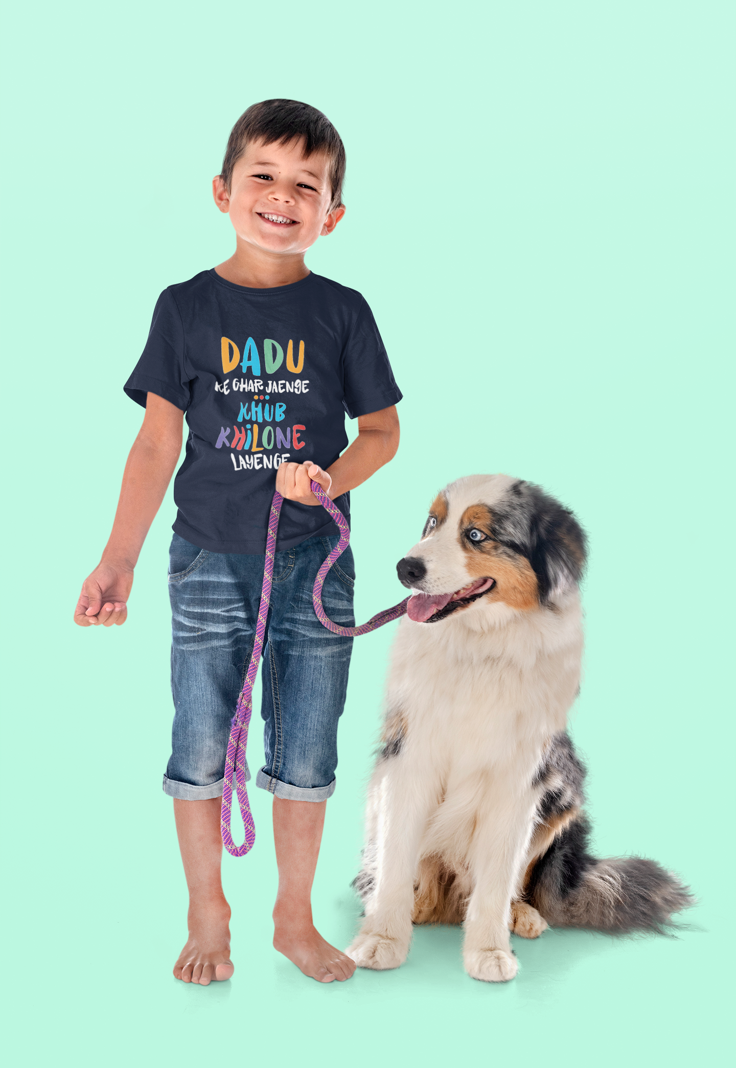 Dadu Ke Ghar Jayege Half Sleeves T-Shirt for Boy-FunkyTeesClub