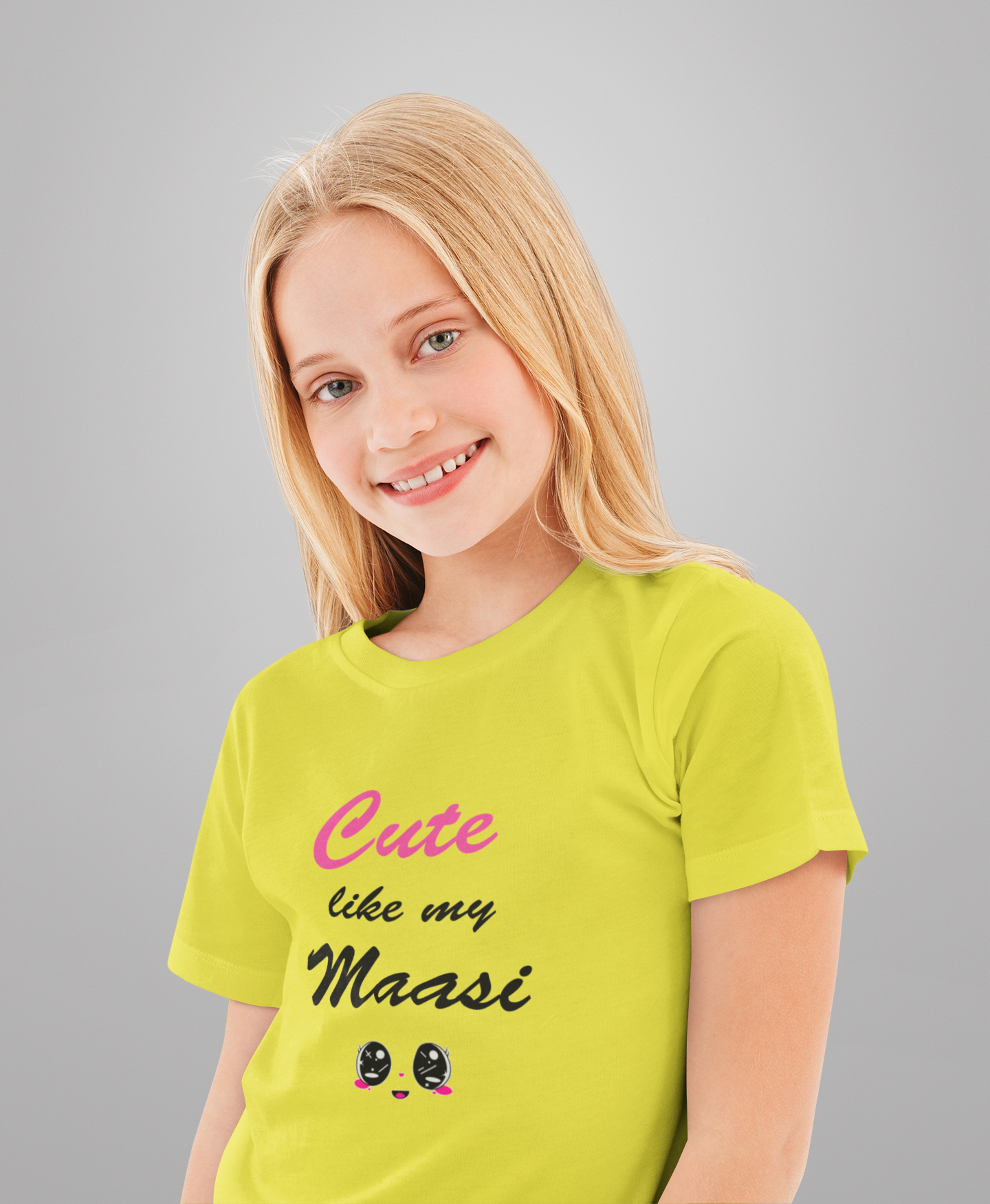 Cute Like My Maasi Half Sleeves T-Shirt For Girls -FunkyTeesClub