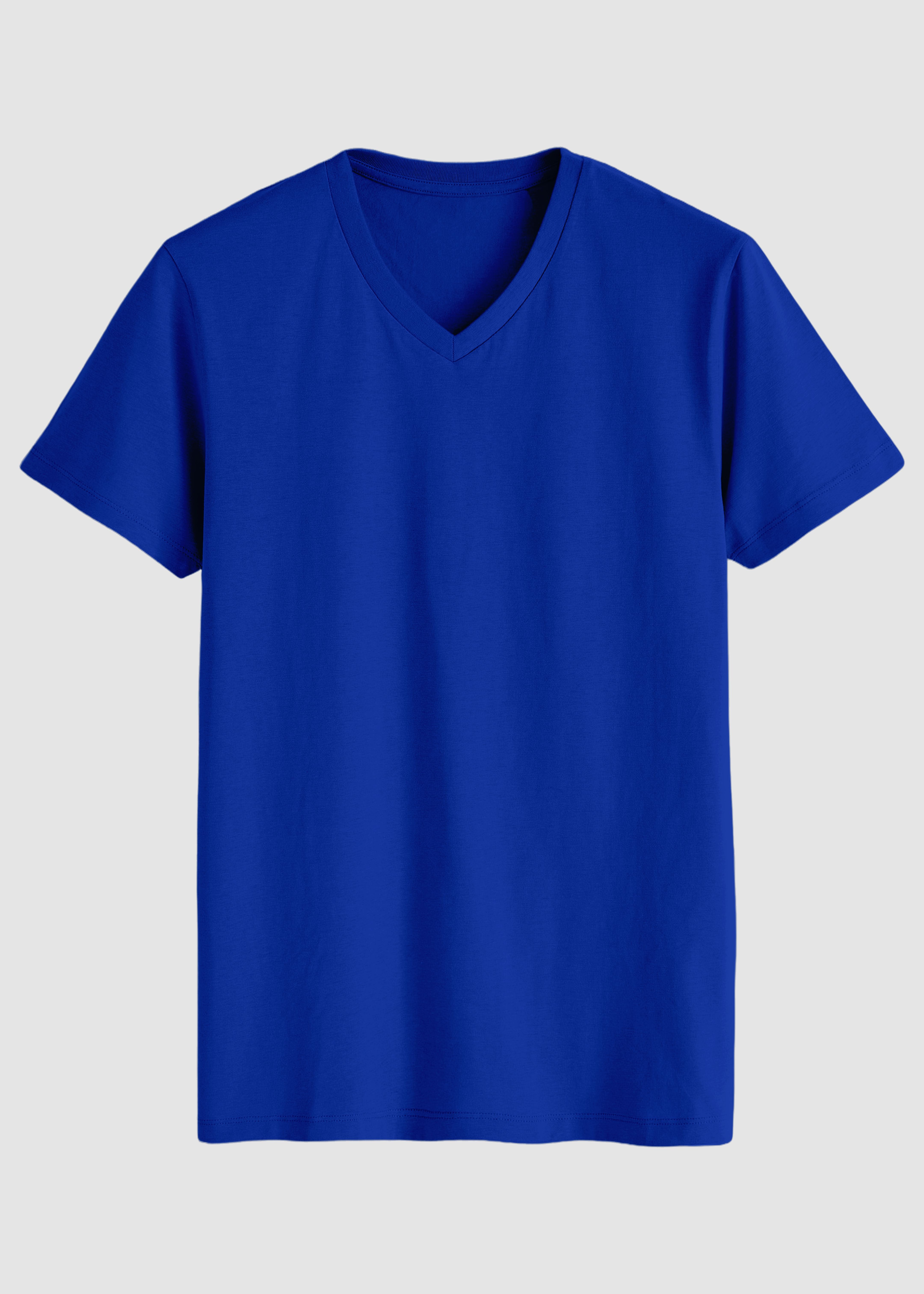Blue t-shirt on a light gray background
