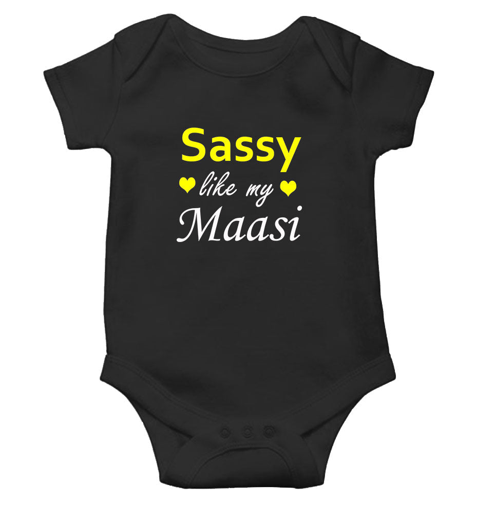 Sassy Like My Masi Black Rompers for Baby Boy - FunkyTeesClub