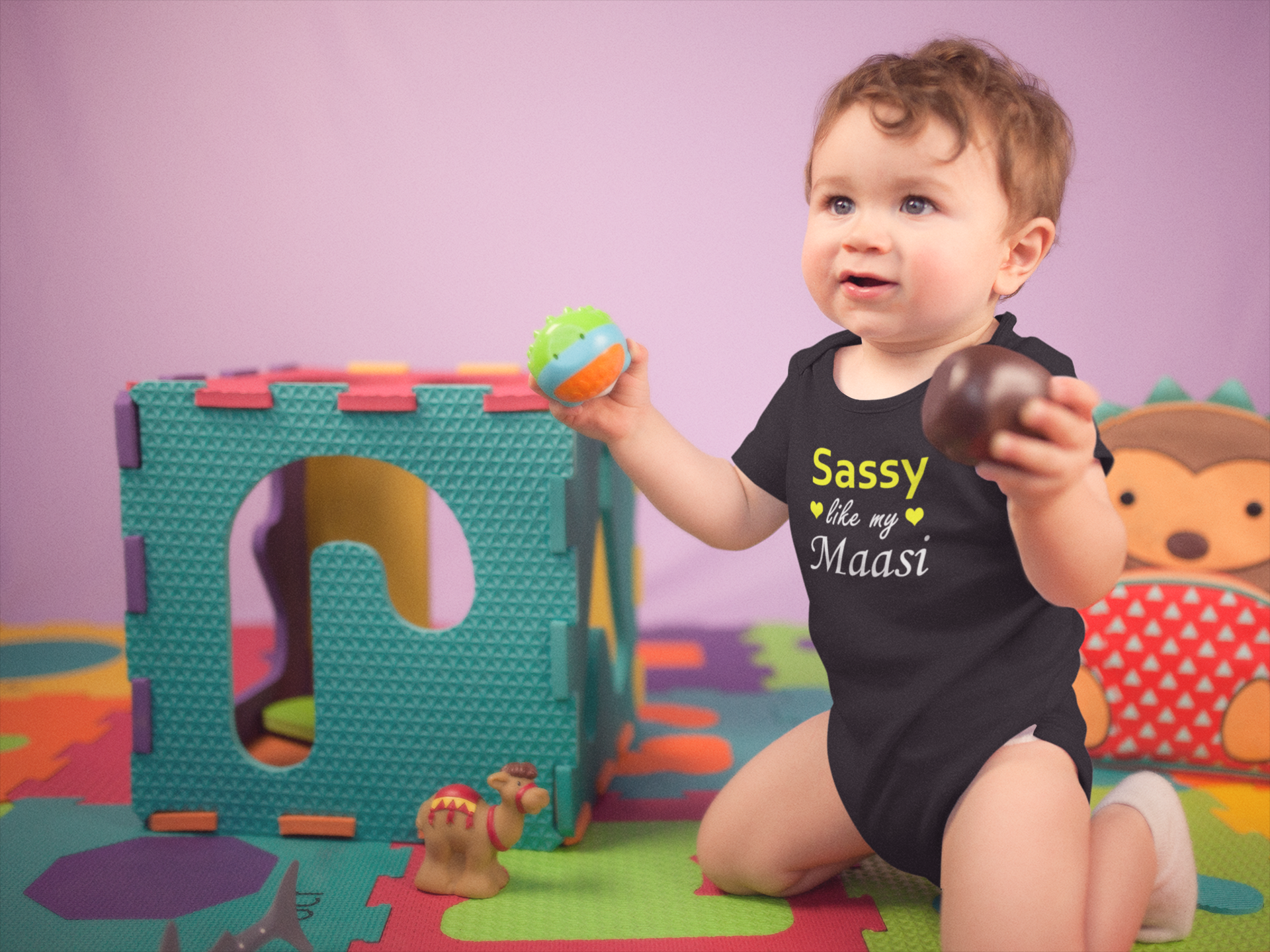 Sassy Like My Masi Black Rompers for Baby Boy - FunkyTeesClub
