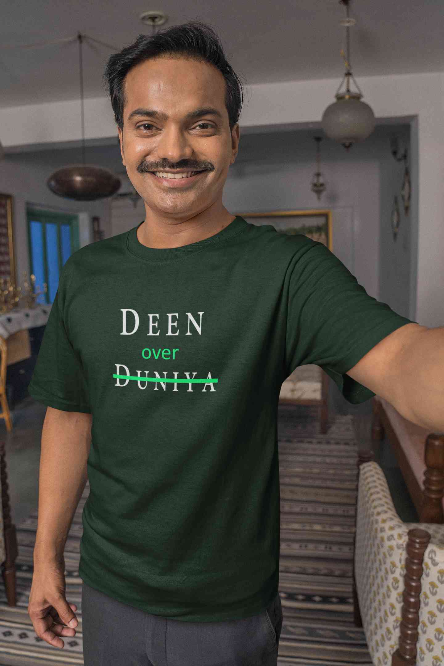Deen Over Dunya Mens Half Sleeves T-shirt- FunkyTeesClub
