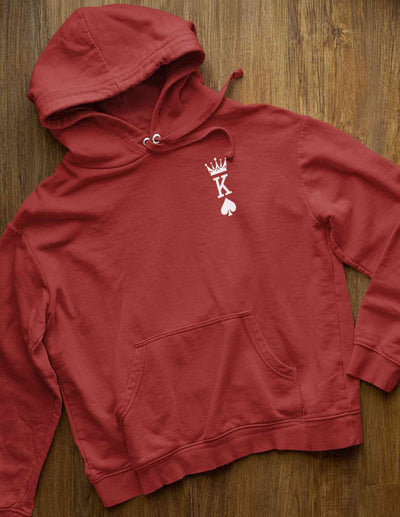 Herren Krone King Of Spades Poker Side Pocket Men Hoodies-FunkyTeesClub