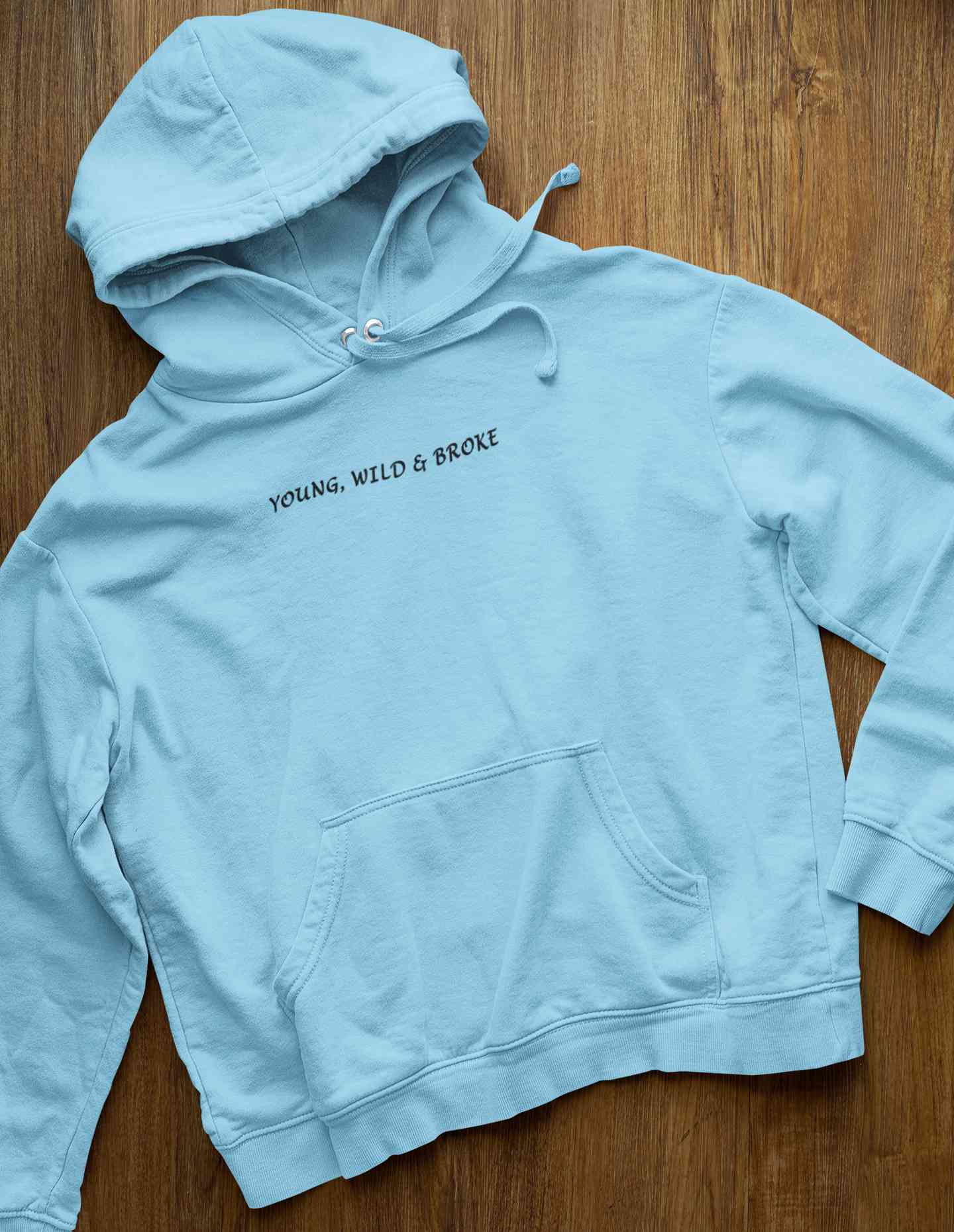 Young Wild Broke Minimals Hoodies for Women-FunkyTeesClub