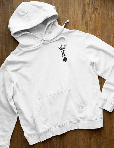 Herren Krone King Of Spades Poker Side Pocket Men Hoodies-FunkyTeesClub