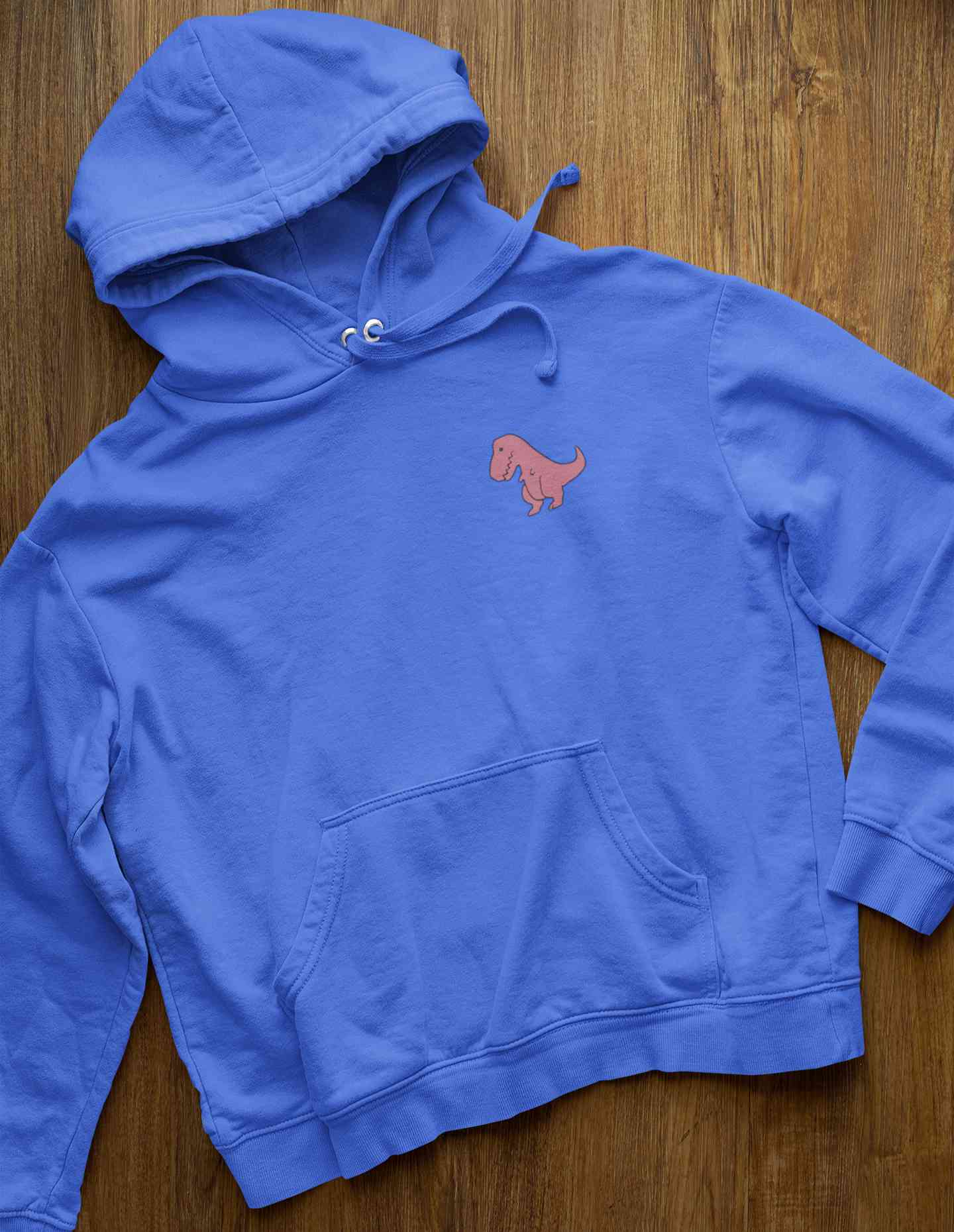T Rex Pocket Cartoon Graphics Men Hoodies-FunkyTeesClub