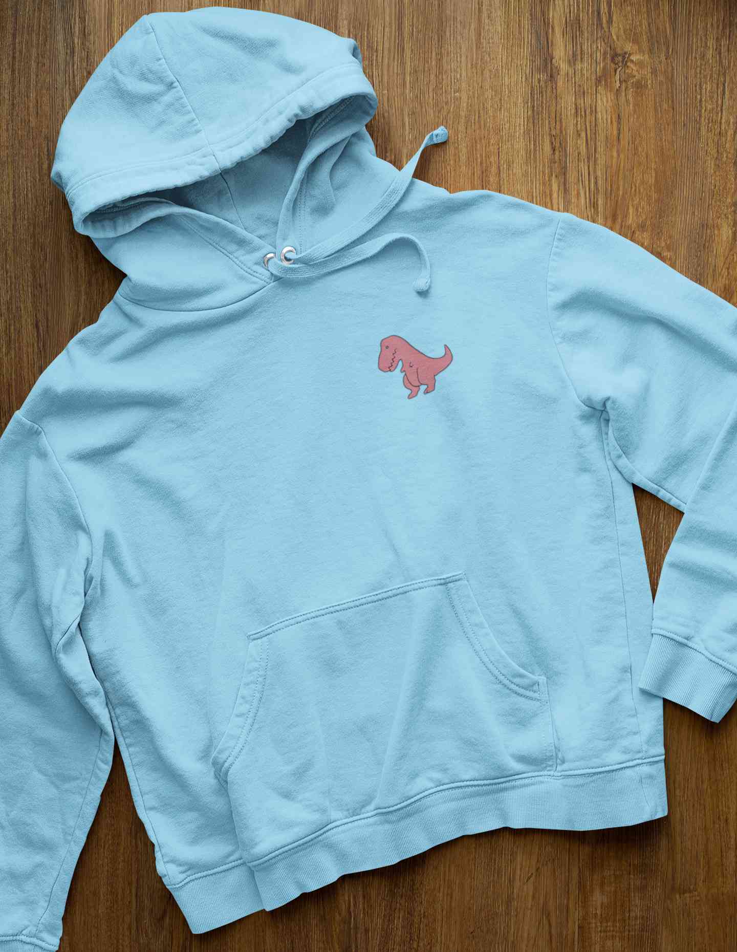 T Rex Pocket Cartoon Graphics Men Hoodies-FunkyTeesClub