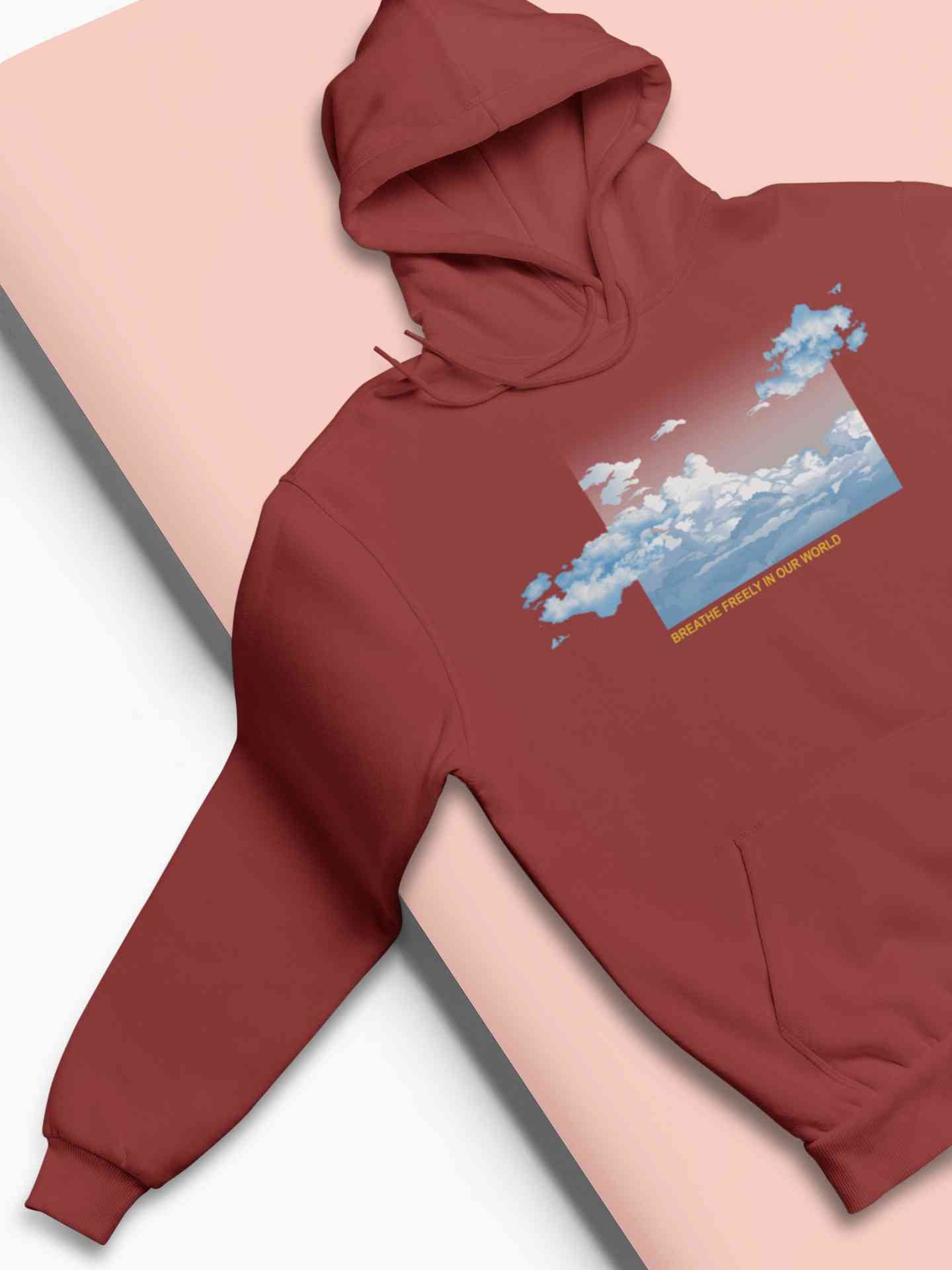 Cloud And Slogan Print Men Hoodies-FunkyTeesClub