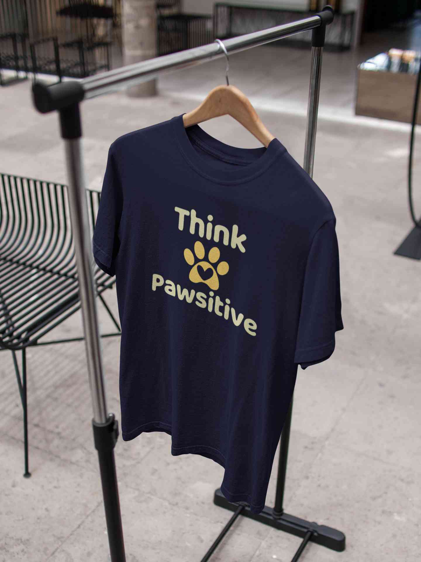 Think Pawsitive Mens Half Sleeves T-shirt- FunkyTeesClub
