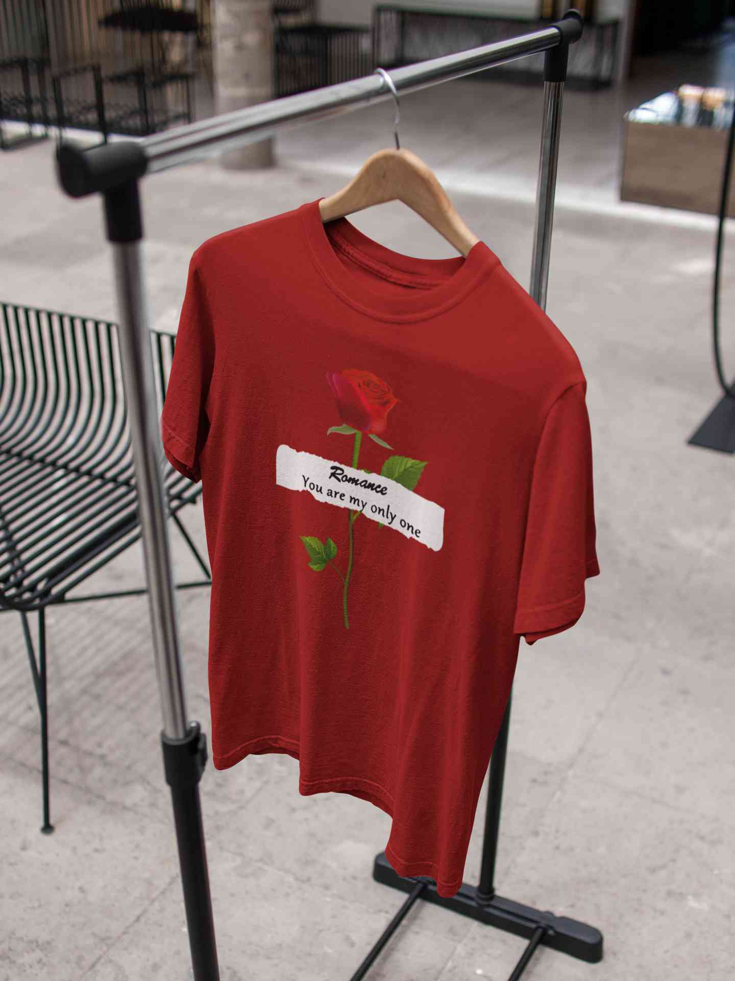 Romance Slogan Rose Printed Mens Half Sleeves T-shirt- FunkyTeesClub