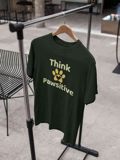 Think Pawsitive Women Half Sleeves T-shirt- FunkyTeesClub