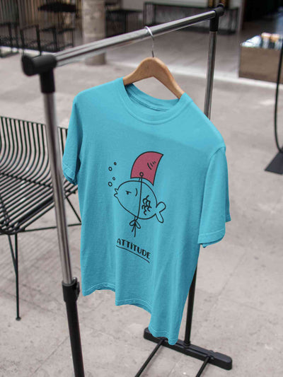 Shark Attitude Mens Half Sleeves T-shirt- FunkyTeesClub