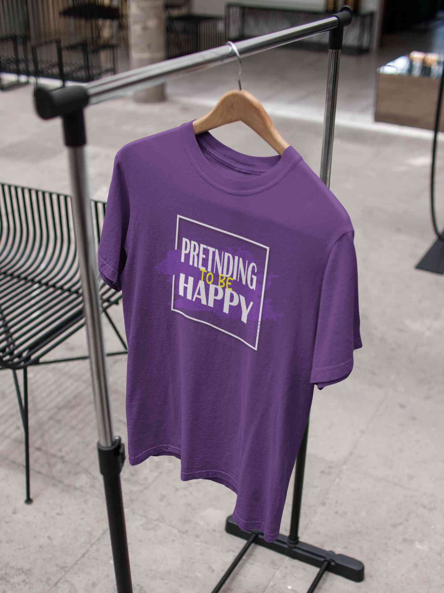 Pretending To Be Happy Mens Half Sleeves T-shirt- FunkyTeesClub