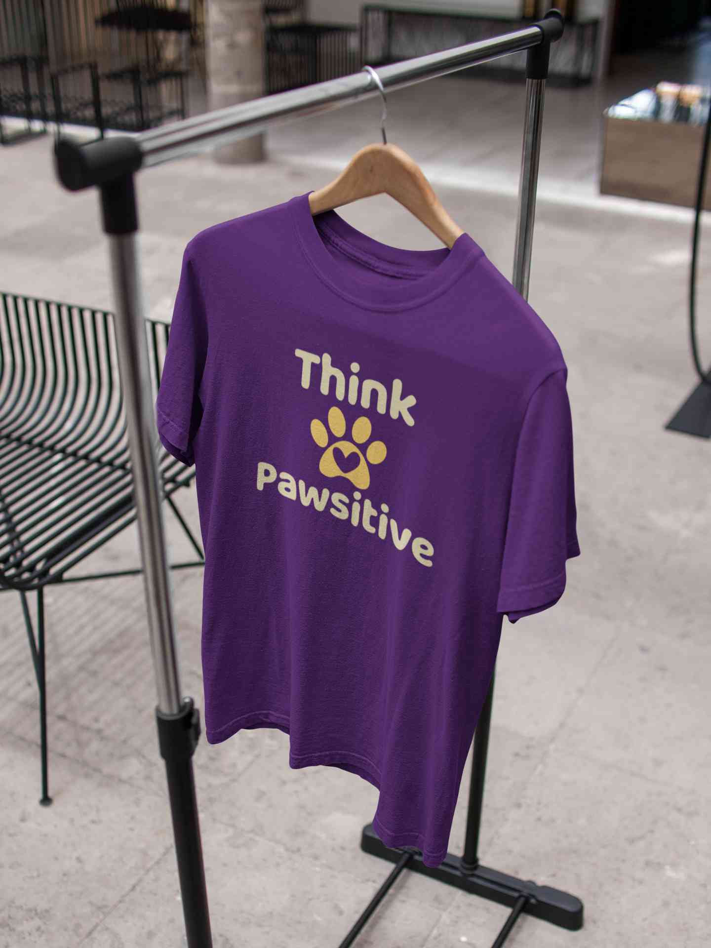 Think Pawsitive Mens Half Sleeves T-shirt- FunkyTeesClub
