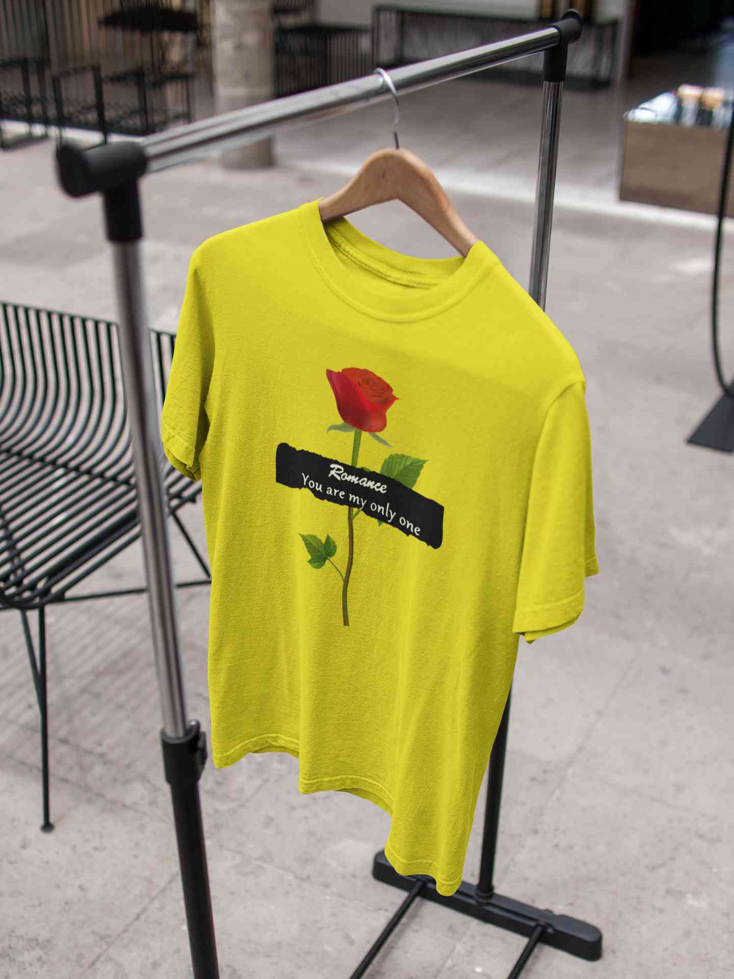 Romance Slogan Rose Printed Women Half Sleeves T-shirt- FunkyTeesClub