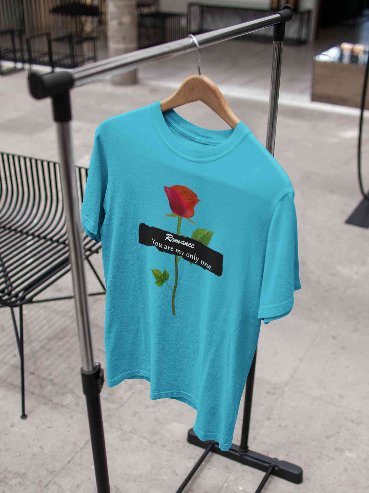 Romance Slogan Rose Printed Women Half Sleeves T-shirt- FunkyTeesClub