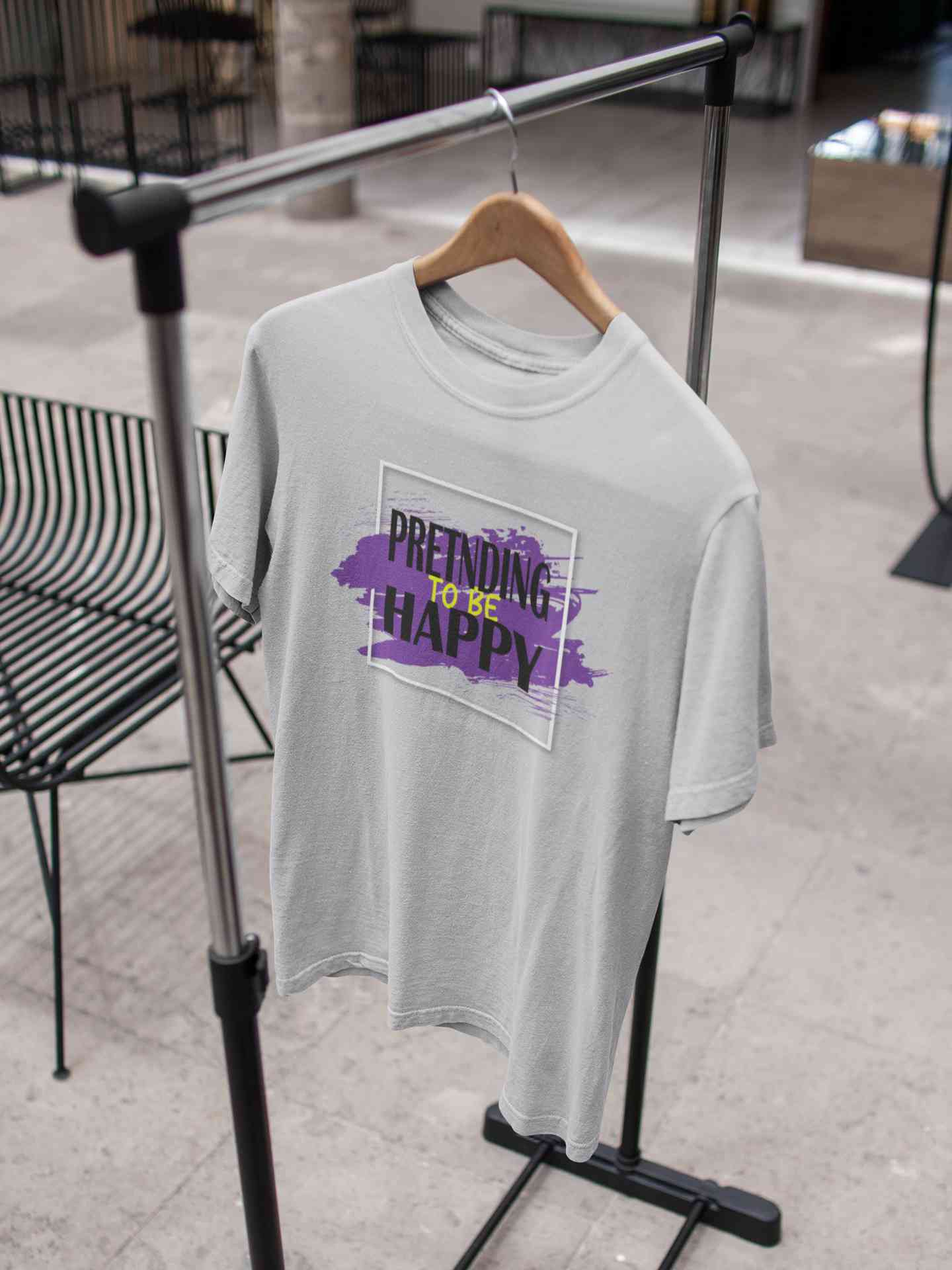 Pretending To Be Happy Mens Half Sleeves T-shirt- FunkyTeesClub