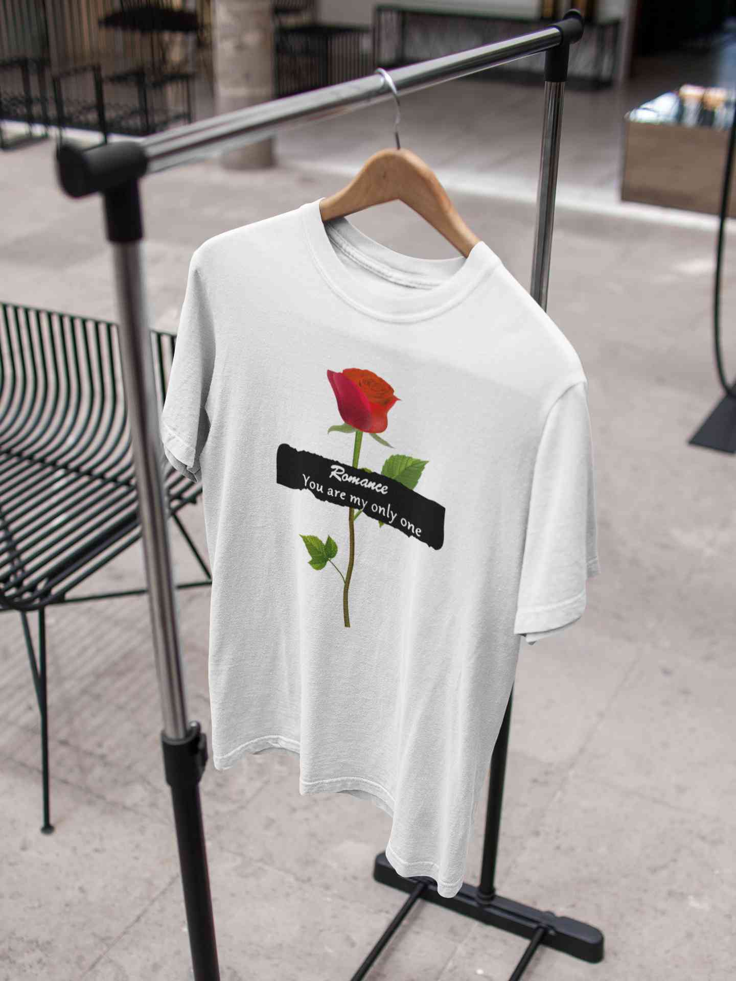 Romance Slogan Rose Printed Mens Half Sleeves T-shirt- FunkyTeesClub