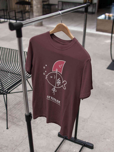 Shark Attitude Mens Half Sleeves T-shirt- FunkyTeesClub