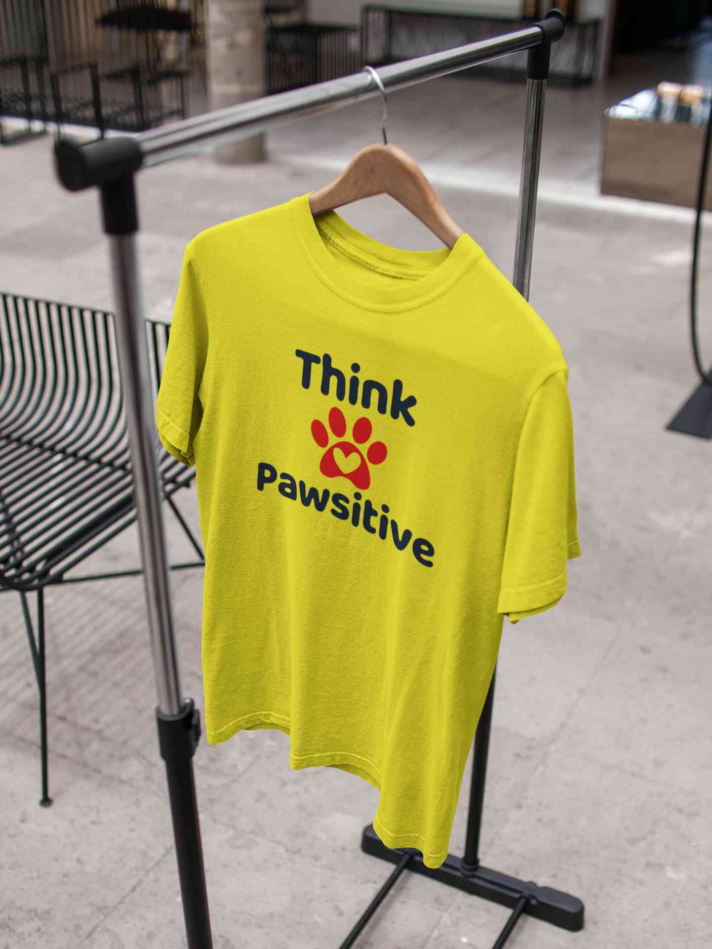 Think Pawsitive Mens Half Sleeves T-shirt- FunkyTeesClub