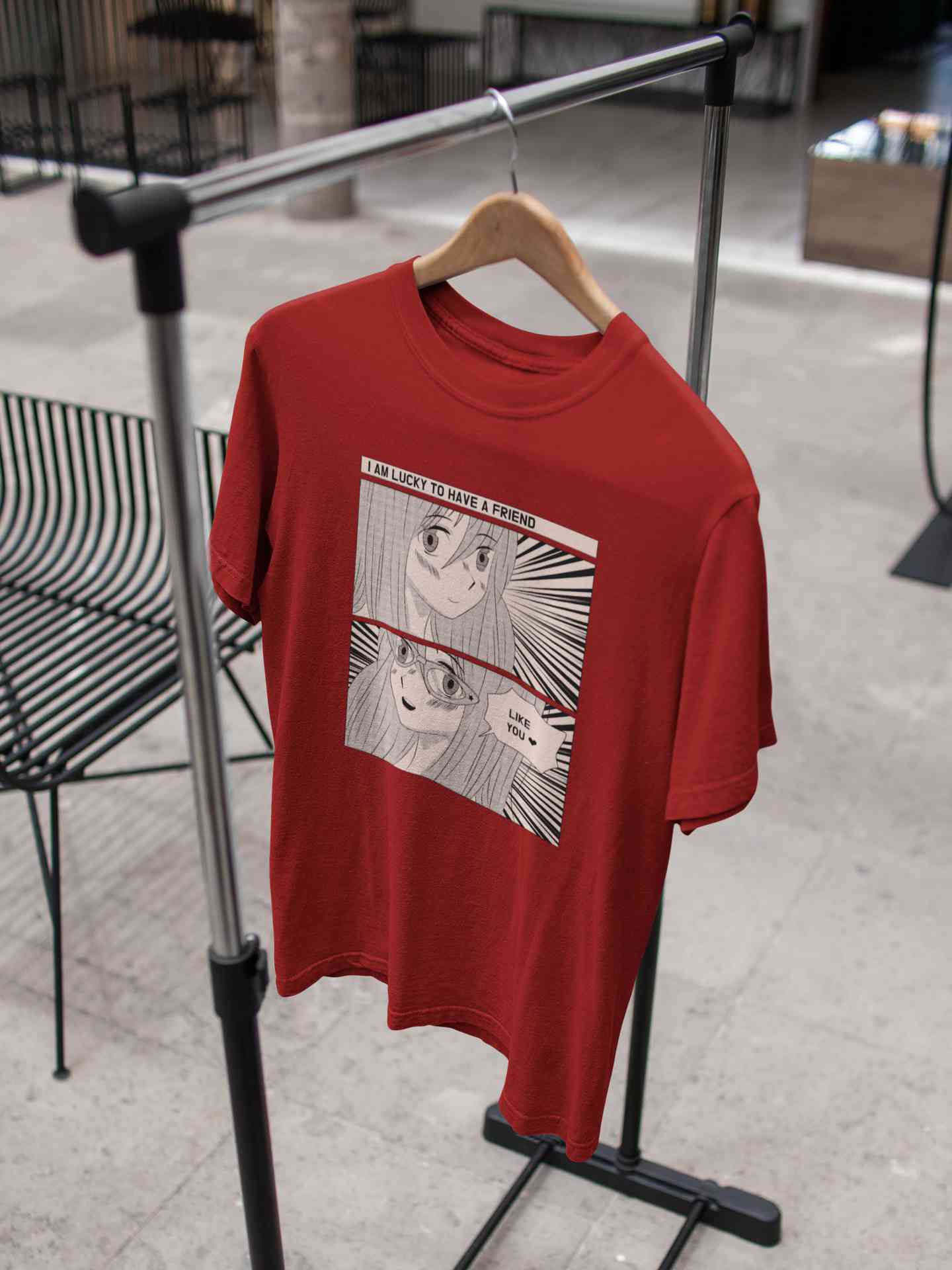 I Am Lucky To Have A Friend Manga Anime Theme Women Half Sleeves T-shirt- FunkyTeesClub
