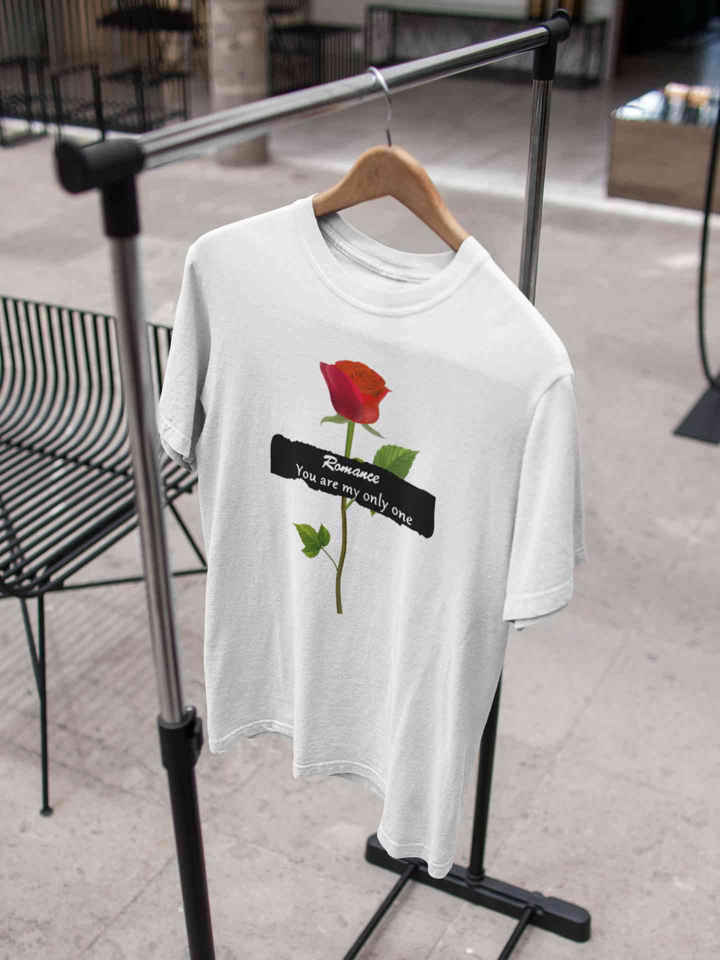 Romance Slogan Rose Printed Women Half Sleeves T-shirt- FunkyTeesClub