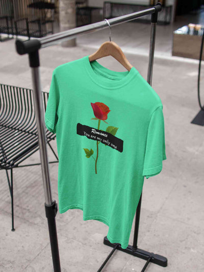 Romance Slogan Rose Printed Women Half Sleeves T-shirt- FunkyTeesClub