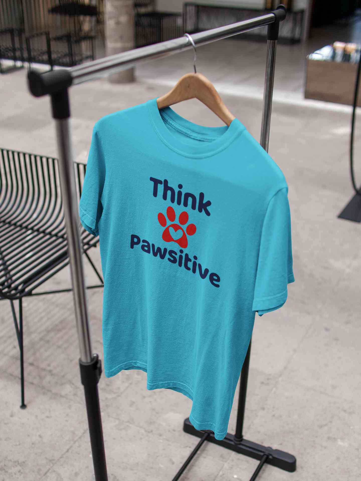Think Pawsitive Mens Half Sleeves T-shirt- FunkyTeesClub