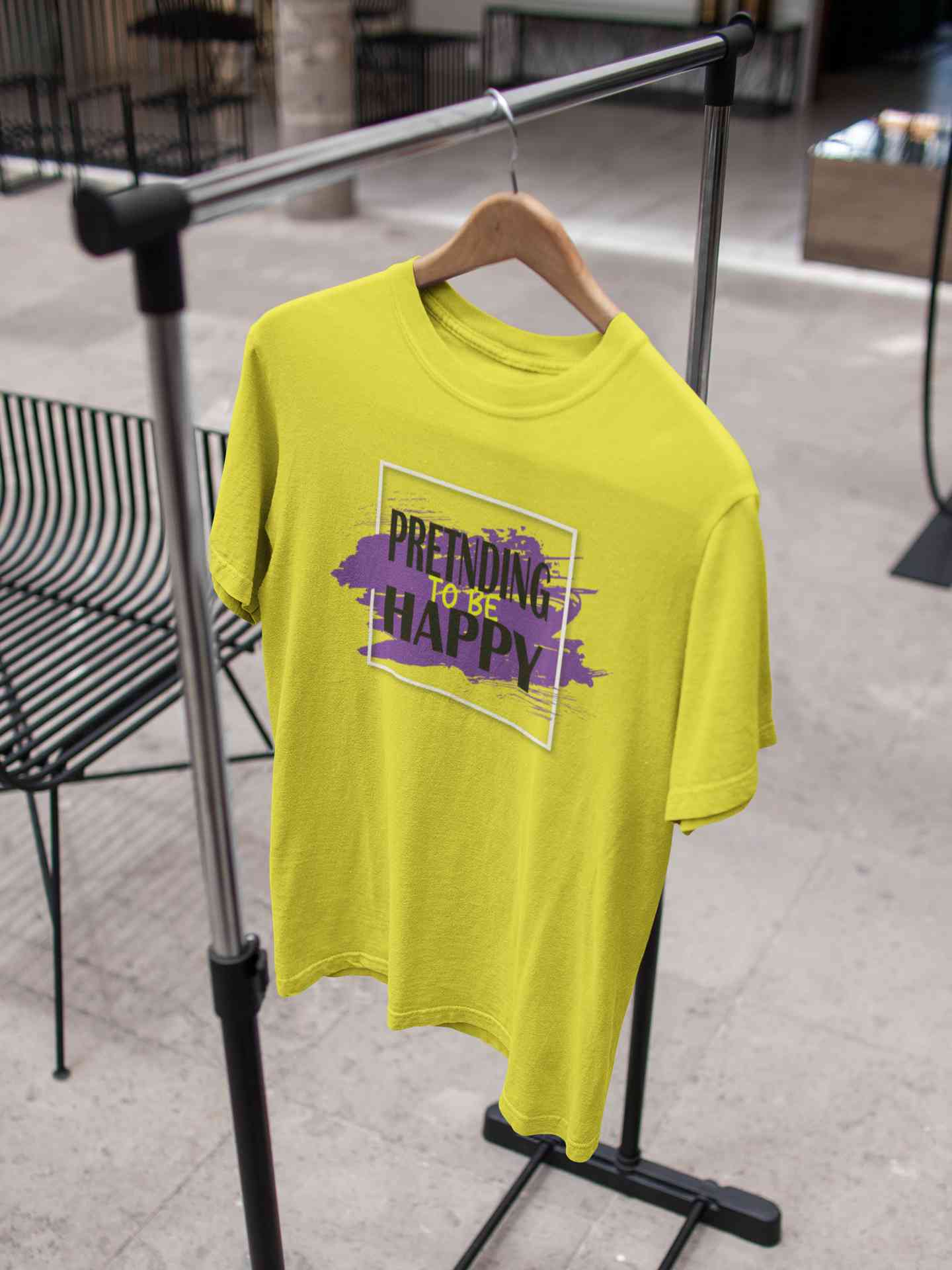 Pretending To Be Happy Mens Half Sleeves T-shirt- FunkyTeesClub