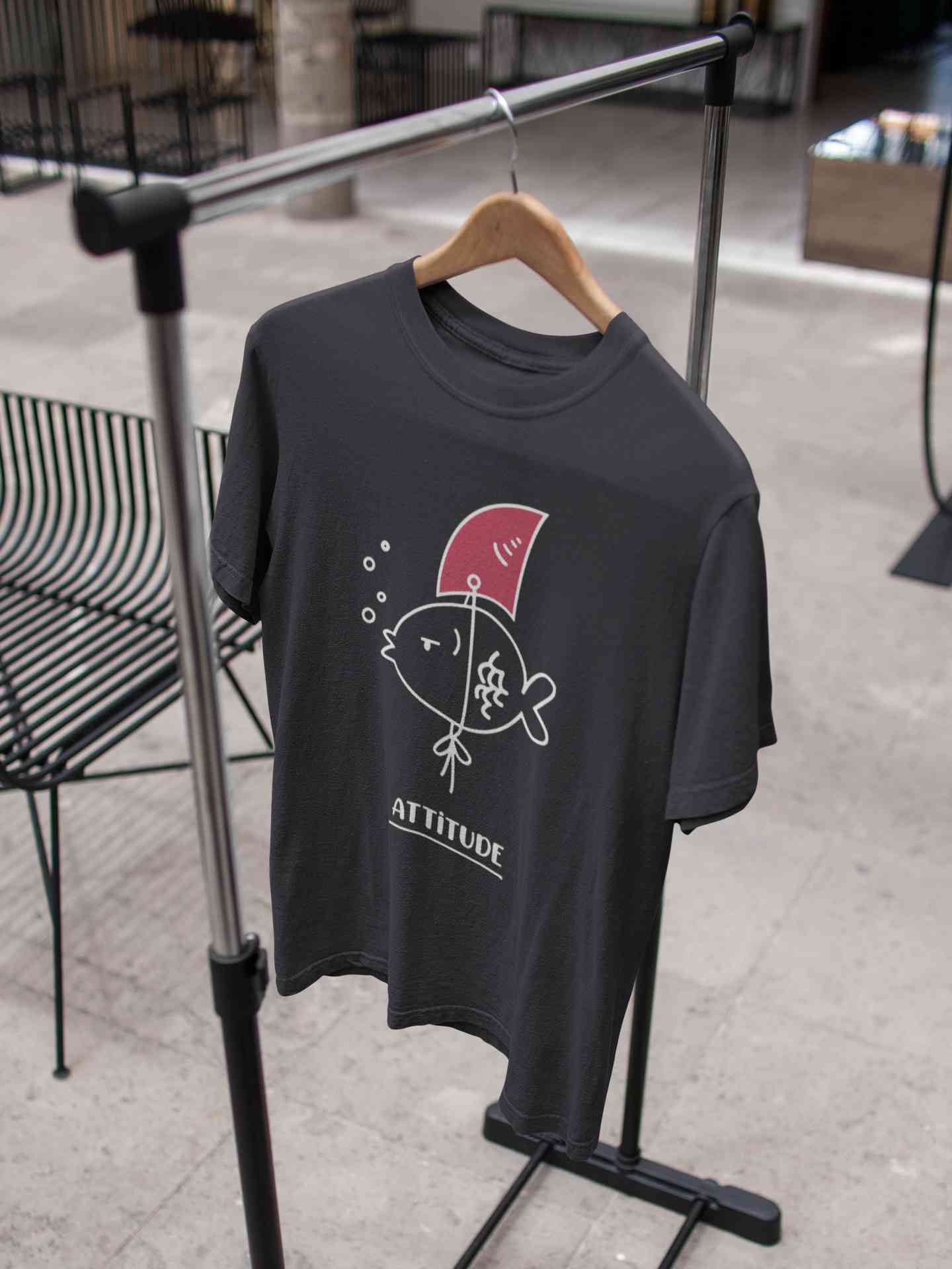 Shark Attitude Mens Half Sleeves T-shirt- FunkyTeesClub
