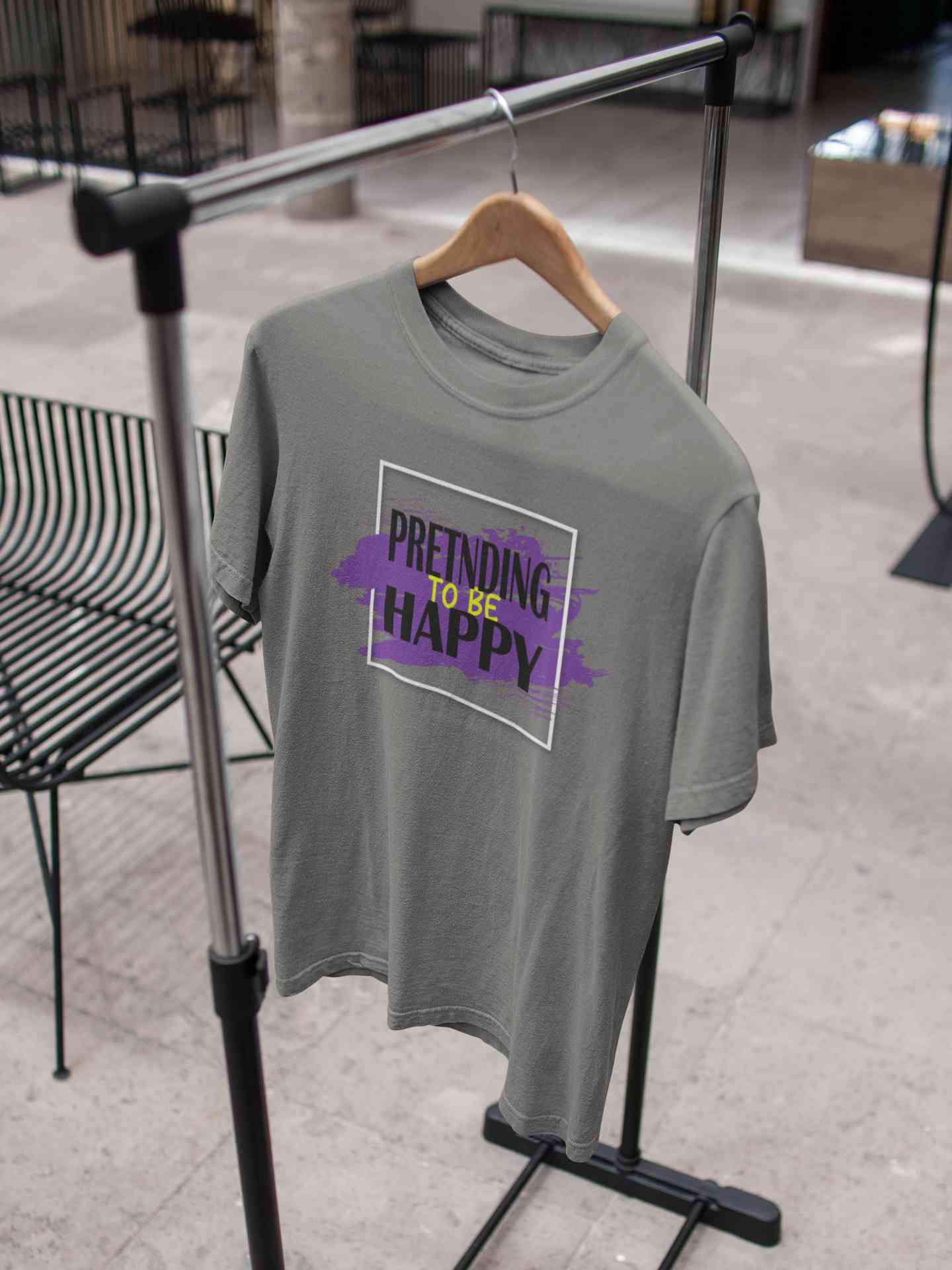 Pretending To Be Happy Mens Half Sleeves T-shirt- FunkyTeesClub