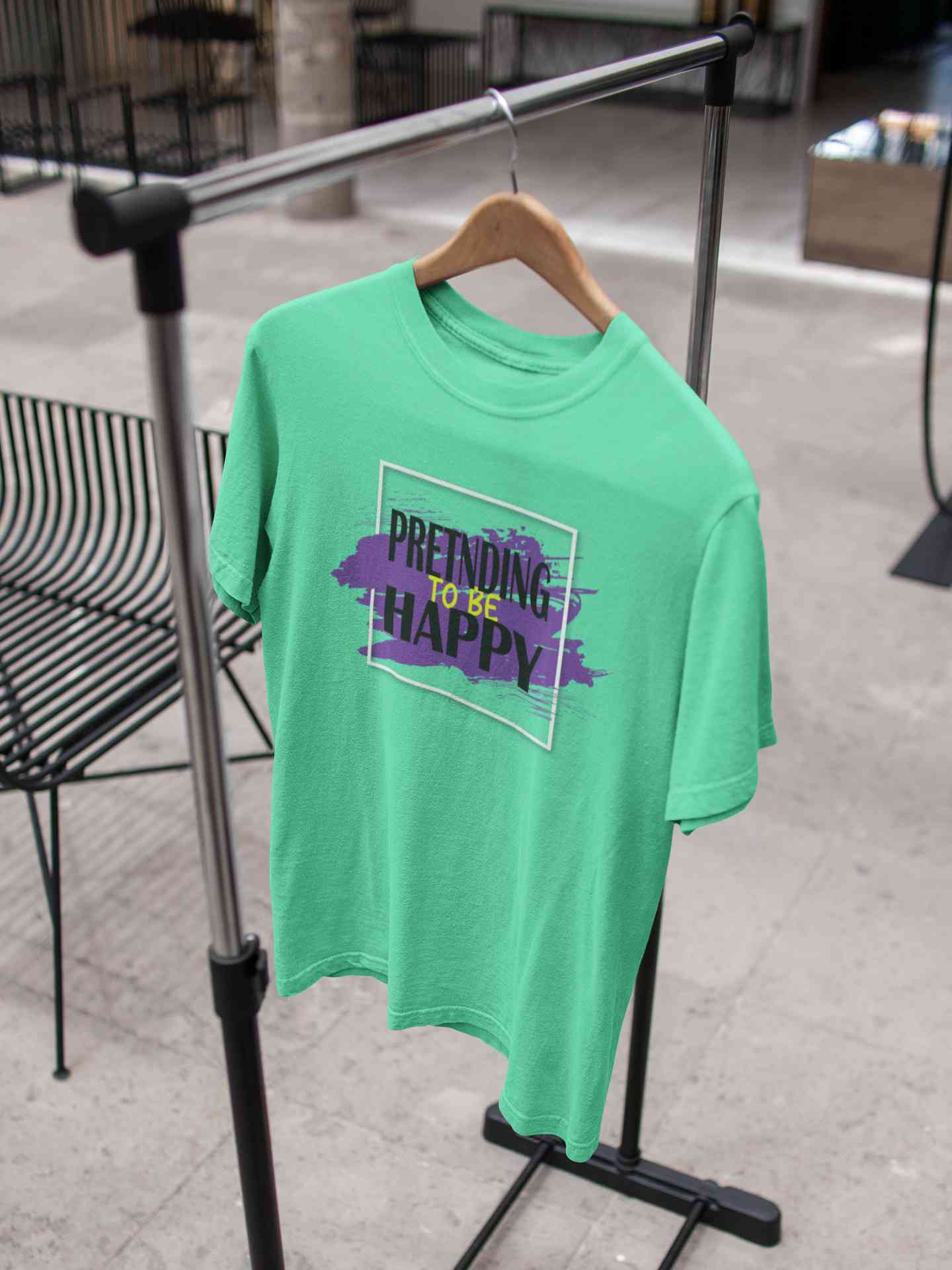 Pretending To Be Happy Mens Half Sleeves T-shirt- FunkyTeesClub