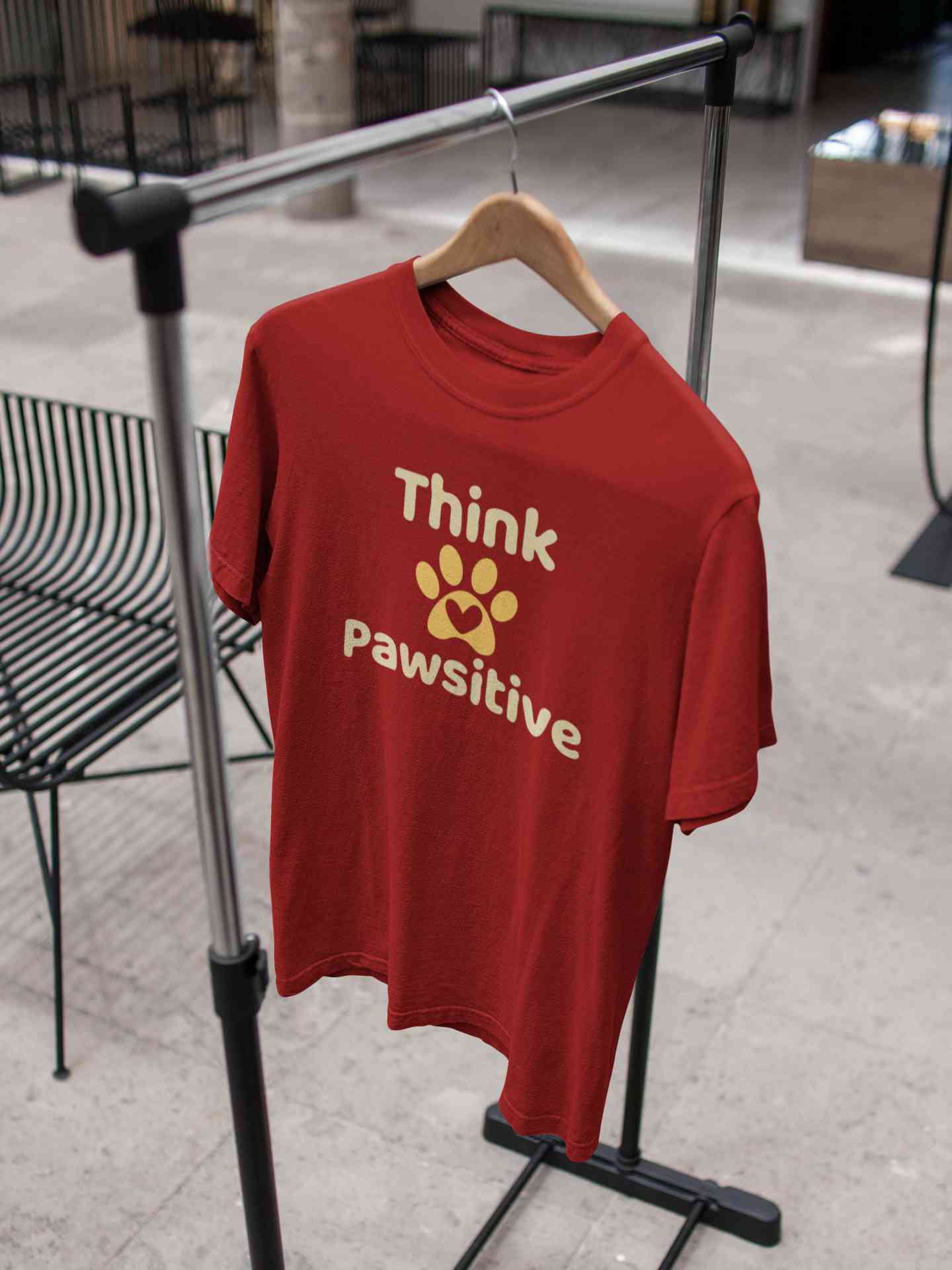 Think Pawsitive Mens Half Sleeves T-shirt- FunkyTeesClub