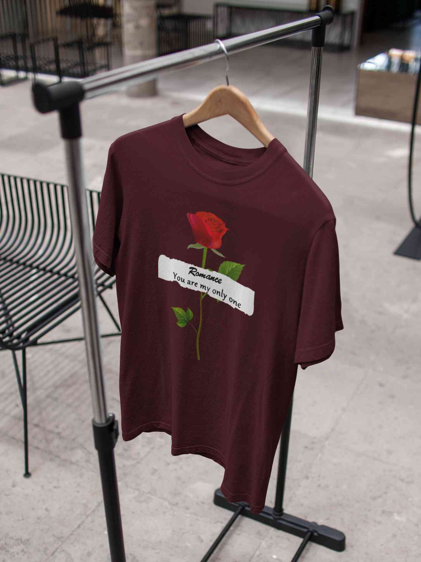 Romance Slogan Rose Printed Women Half Sleeves T-shirt- FunkyTeesClub