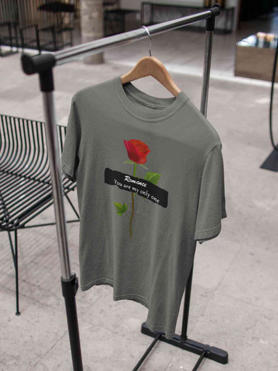 Romance Slogan Rose Printed Women Half Sleeves T-shirt- FunkyTeesClub