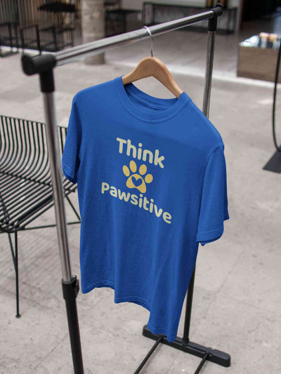 Think Pawsitive Women Half Sleeves T-shirt- FunkyTeesClub