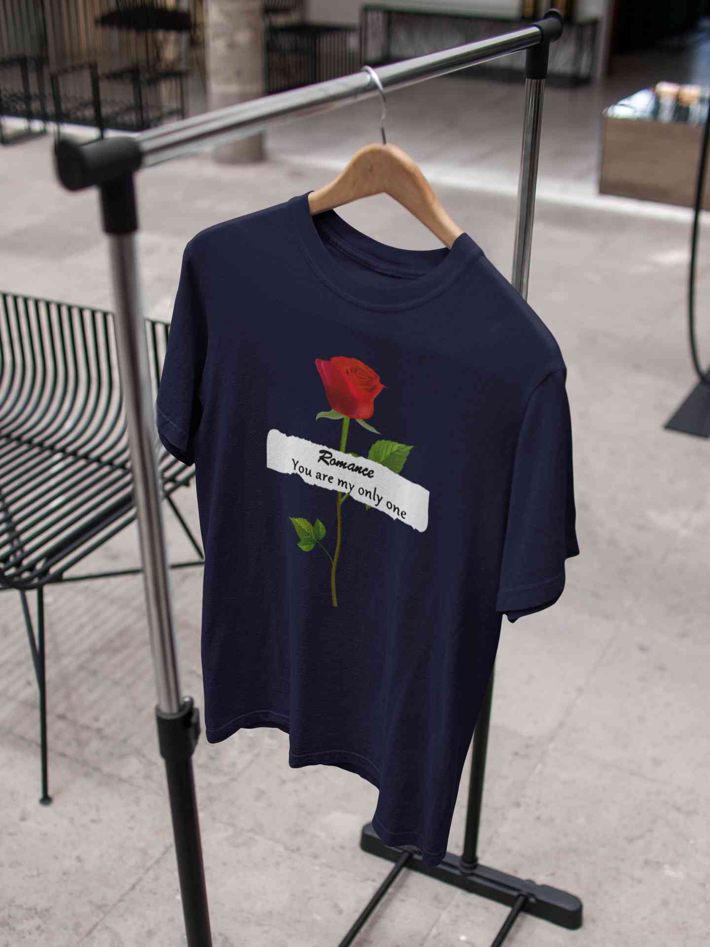 Romance Slogan Rose Printed Mens Half Sleeves T-shirt- FunkyTeesClub