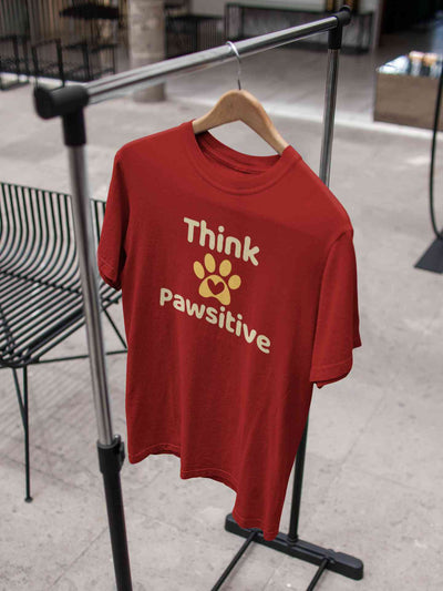 Think Pawsitive Mens Half Sleeves T-shirt- FunkyTeesClub