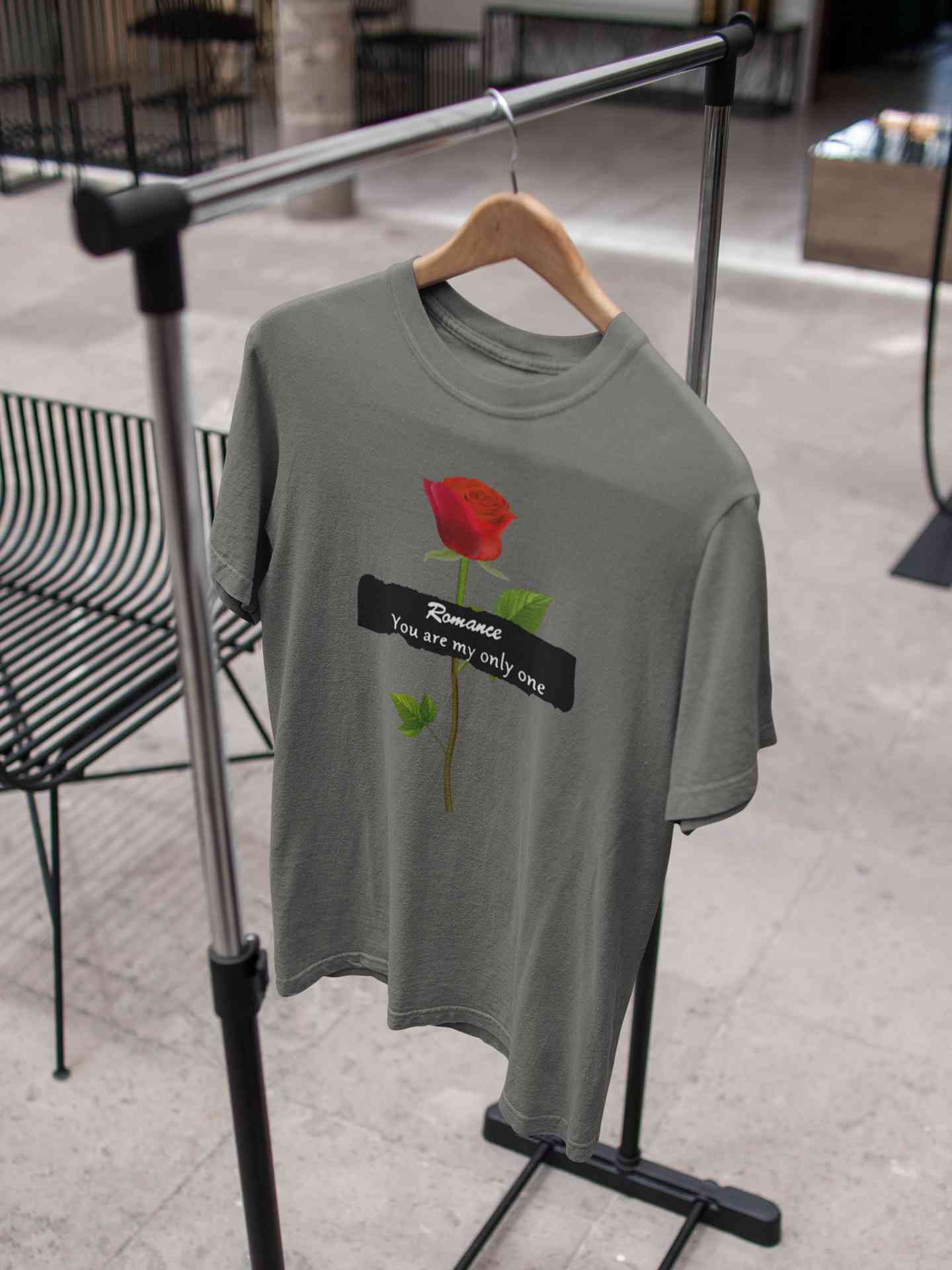 Romance Slogan Rose Printed Mens Half Sleeves T-shirt- FunkyTeesClub