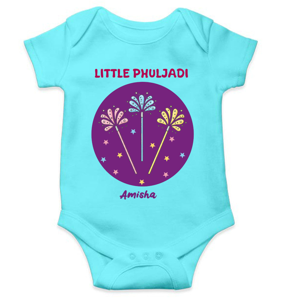Custom Name Little Phuljadi Diwali Rompers for Baby Girl- FunkyTeesClub