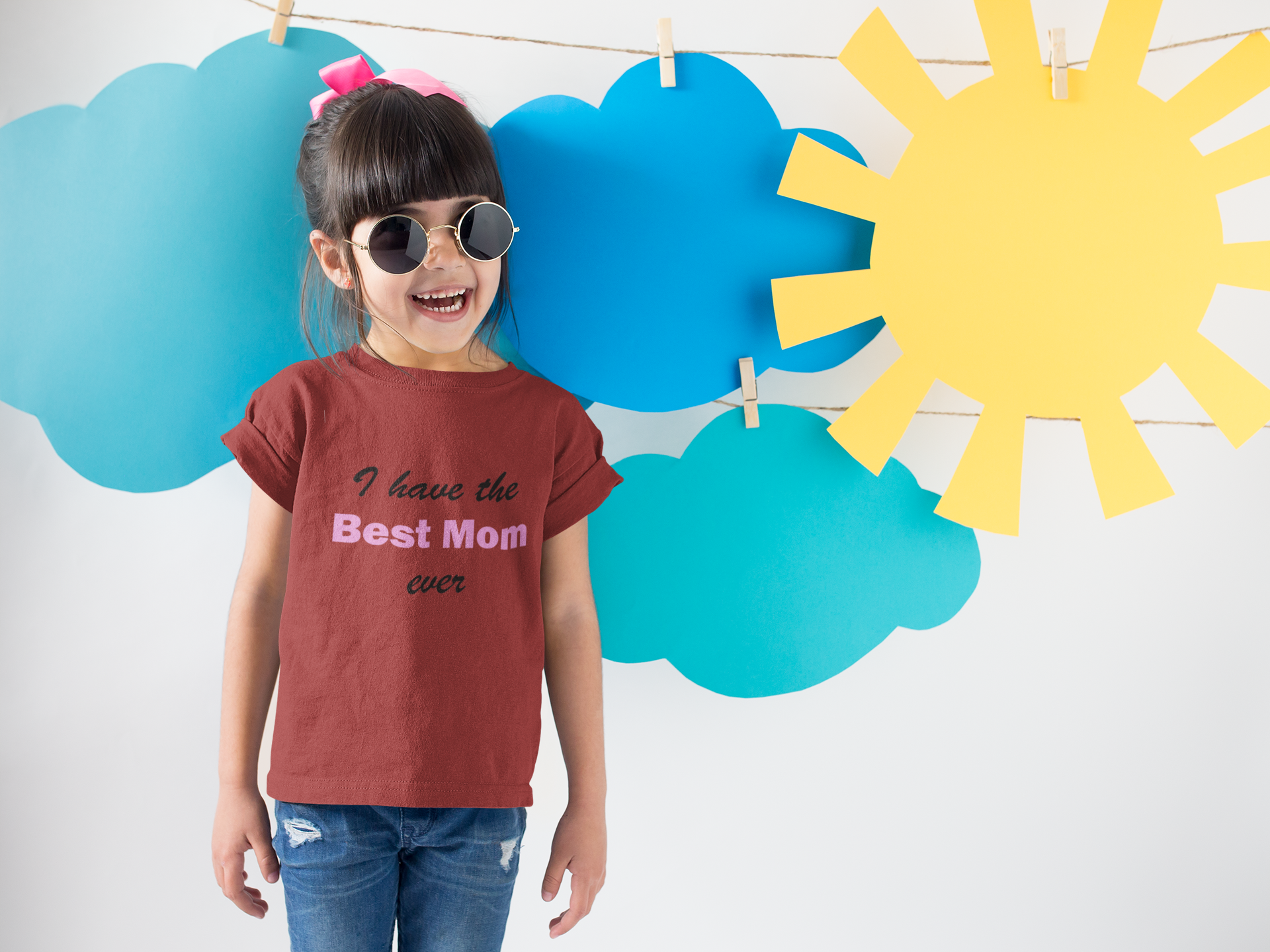 I Have Best Mom Ever Half Sleeves T-Shirt For Girls -FunkyTeesClub