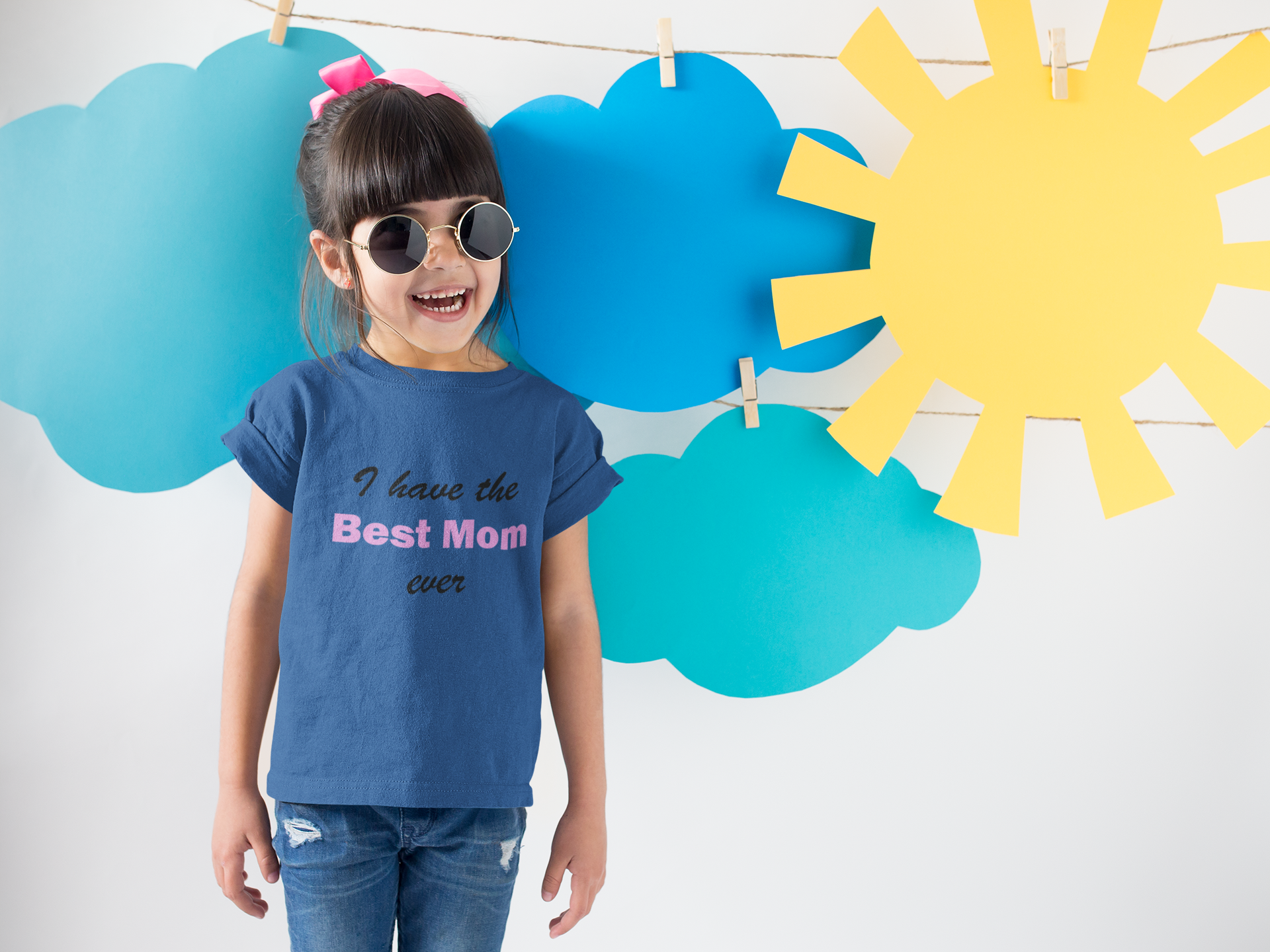 I Have Best Mom Ever Half Sleeves T-Shirt For Girls -FunkyTeesClub