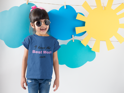 I Have Best Mom Ever Half Sleeves T-Shirt For Girls -FunkyTeesClub